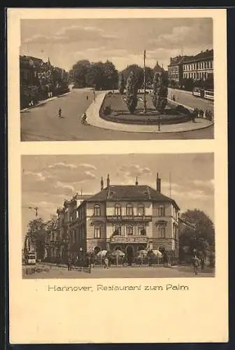 AK Hannover, Restaurant zum Palm v. Wilh. Börries, Königswortherplatz