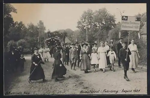 Foto-AK Fuhrberg, Heimatsfest 1921, Umzug der Gesellige-Vereinigung Vahrenwald-List