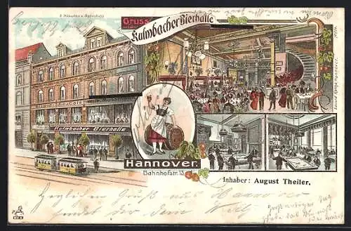 Lithographie Hannover, Restaurant Kulmbacher Bierhalle, Inh. August Theiler