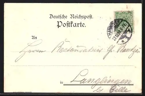 Lithographie Hannover, Kaiser-Cafe mit Billard-Sälen