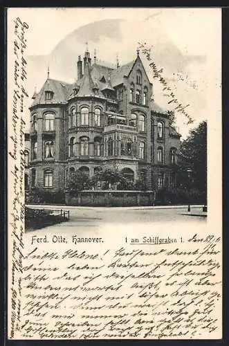 AK Hannover, Villa Ferd. Otte, Am Schiffgraben 1