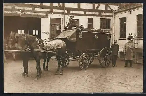 Foto-AK Hannover, Kutsche der Lagerbier-Brauerei