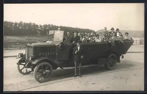 Foto-AK Büssing Bus, Touristische Rundfahrt