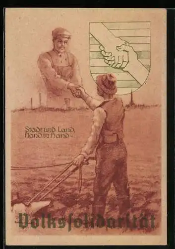 AK Volkssolidarität-Stadt und Land, Hand in Hand, DDR-Propaganda