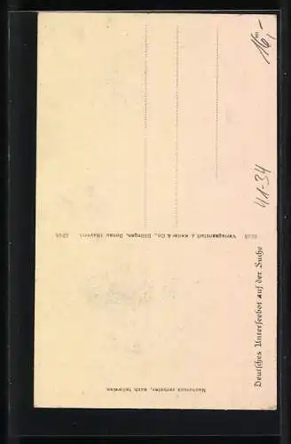 AK Deutsches U-Boot auf der Suche, darüber ein Zeppelin, Wilhelm Bauer, Erfinder des U-Bootes