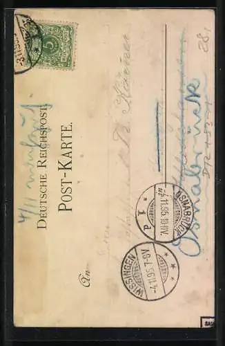 Vorläufer-Lithographie Hannover, 1895, Restaurant und Kaffeegarten Pferdethurm von Eduard Bock