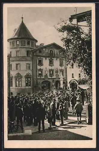 AK Berchtesgaden, Marktplatz am Sonntag