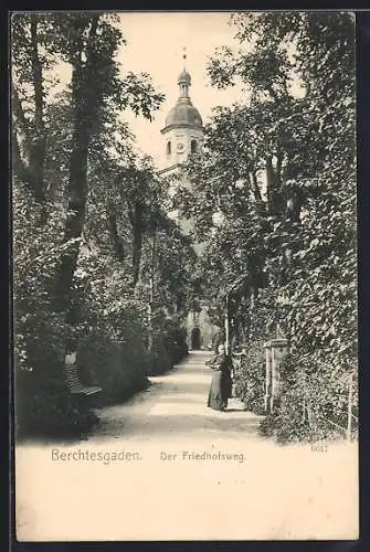 AK Berchtesgaden, Der Friedhofsweg