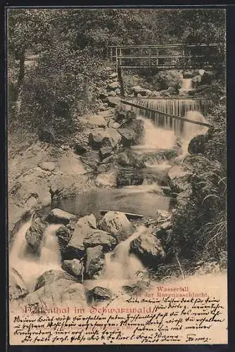 AK Höllenthal im Schwarzwald, Wasserfall mit der Ravennaschlucht