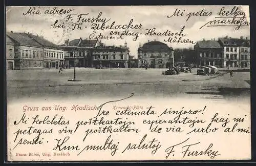 AK Ung. Hradisch, Der Komenský-Platz