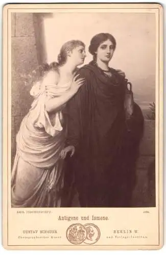 Fotografie Gustav Schauer, Berlin, Antigone und Ismene, nach Gemälde