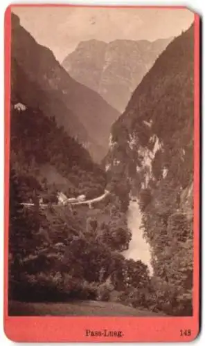 Fotografie Würthle & Spinnhirn, Salzburg, Ansicht Pass-Lueg, Flussverlauf durch die Berge