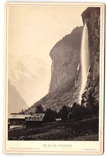 Fotografie Charnaux Frères & Cie., Genève, Ansicht Le Staubbach, Blick auf den Staubbachfall