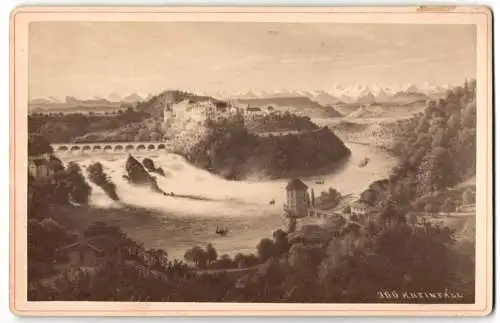 Fotografie Carl Koch, Schaffhausen, Ansicht Schaffhausen Blick auf den Rheinfall, nach Gemälde