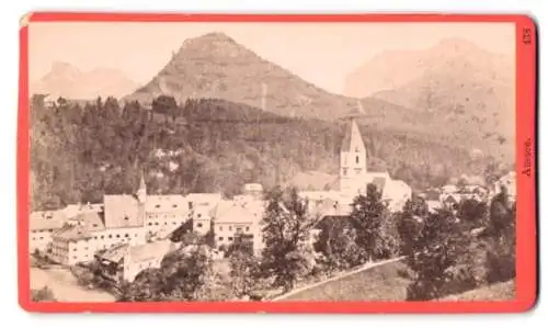 Fotografie Baldi & Würthle, Salzburg, Ansicht Aussee, Ortsansicht gegen die Berge, 1878