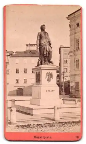 Fotografie Würthle & Spinnhirn, Salzburg, Ansicht Salzburg, Denkmal auf dem Mozartplatz