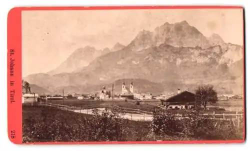 Fotografie Würthle & Spinnhirn, Salzburg, Ansicht St. Johann in Tirol, Ortsansicht gegen die Berge