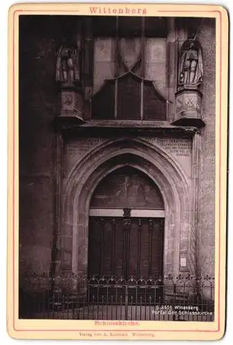 Fotografie A. Kimstädt, Wittenberg, Ansicht Wittenberg, Portal der Schlosskirche