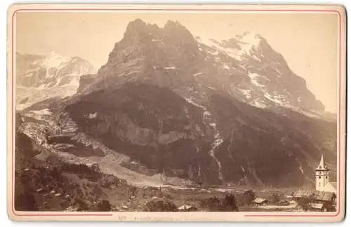 Fotografie A. Garcin, Genève, Ansicht Grindelwald, Blick auf das Bergmassiv