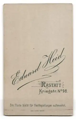 Fotografie Eduard Heid, Rastatt, Uffz. in Uniform Rgt. 25 mit Schützenschnur