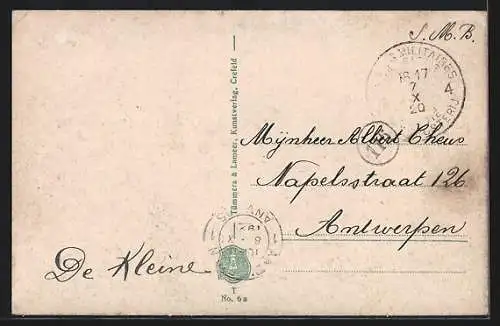 AK Crefeld, Strassenpartie am Ostwall mit Brunnen