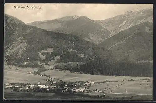 AK Schleching, Panorama mit Kirche