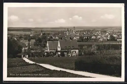 AK Weissenburg / Bayern, Blick auf den Ort vom Bergwald aus