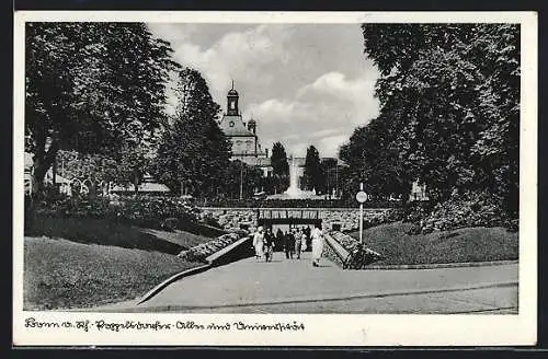 AK Bonn a. Rh., Roggelsbacher Allee und Universität