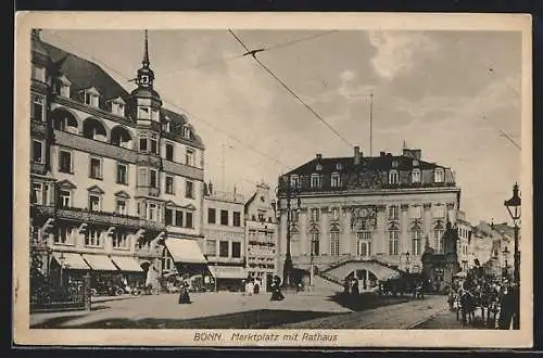 AK Bonn, Marktplatz mit Rathaus