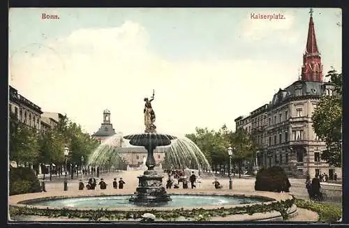 AK Bonn, Brunnen am Kaiserplatz