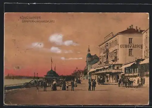 AK Königswinter, Dampfer-Landungsplatz