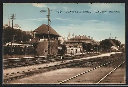 AK Bonn, Bahnhof mit Bahnsteigen