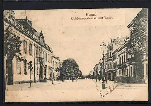 AK Bonn, Coblenzerstrasse mit Lese