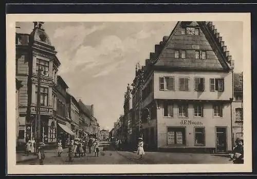 AK Brühl / Köln, Cölnstrasse mit Geschäft J. F. Moons