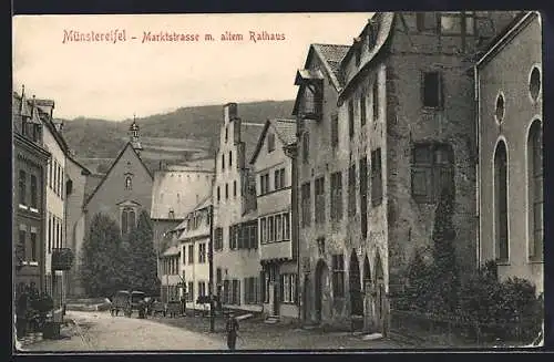 AK Münstereifel, Marktstrasse mit altem Rathaus