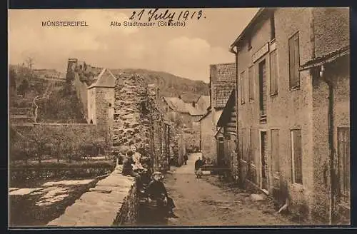 AK Münstereifel, Strasse an der alten Stadtmauer (Stadtmauer)