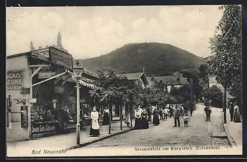 AK Bad Neuenahr, Strassenbild am Kurgarten (Colonaden)