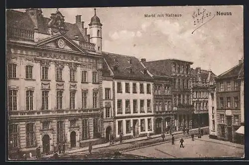 AK Neuss, Markt mit Rathaus