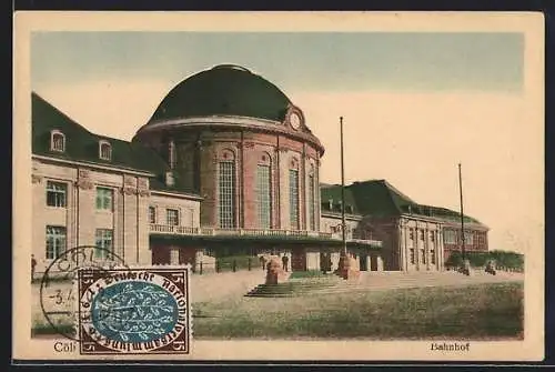 AK Köln-Deutz, Freitreppe zum Bahnhof