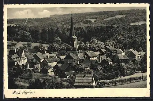 AK Much / Siegkreis, Ortsansicht mit Blick auf die Kirche