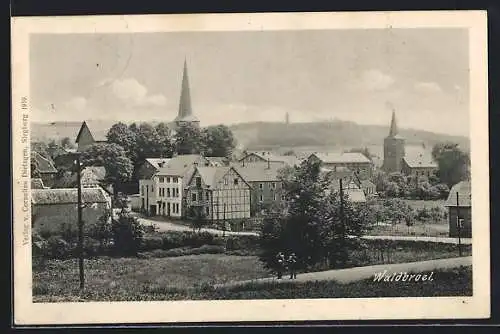 AK Waldbroel, Ortsansicht mit Kirchen