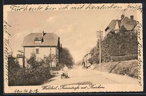 AK Waldbröl, Kaiserstrasse mit Kreishaus