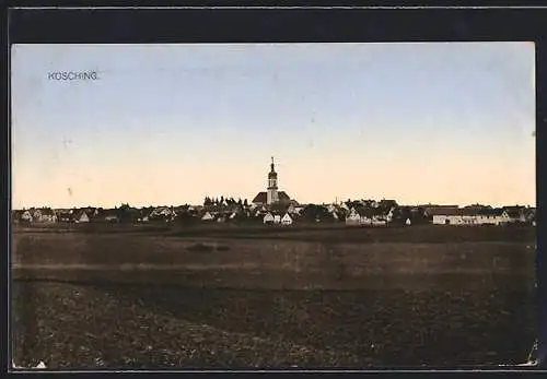 AK Kösching, Ortspartie mit Kirche