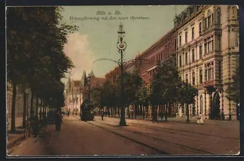 AK Köln-Neustadt, Strasse Hohenzollernring mit dem neuen Opernhaus