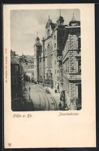 AK Köln a. Rh., Strassenpartie an der Jesuitenkirche