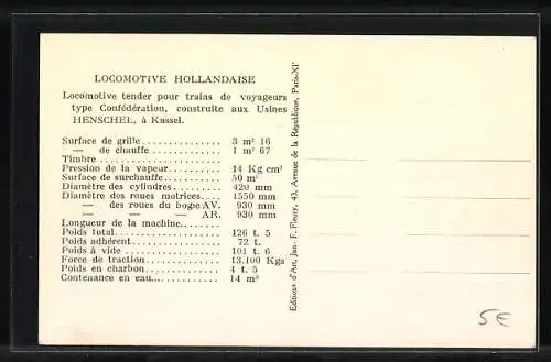 AK Niederländische Lokomotive Nr. 6303 der Nederlandsche Spoorwegen