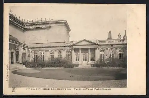 AK Paris, Chambre des Députés, Vue du Jardin des Quatre Colonnes