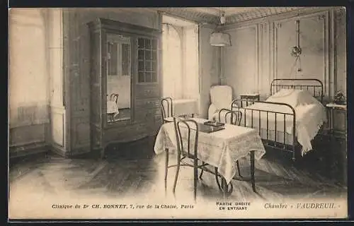 AK Paris, Clinique du Dr. Ch. Bonnet, 7 Rue de la Chaise, Chambre Vaudreuil