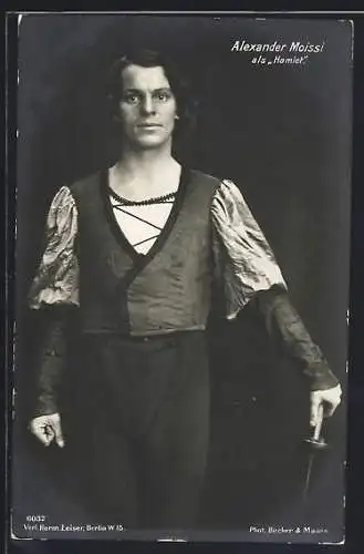 AK Schauspieler Alexander Moissi, Portrait als Hamlet