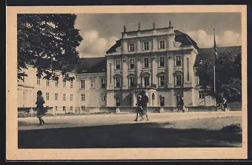 AK Oranienburg, Strassenpartie vor dem Schloss